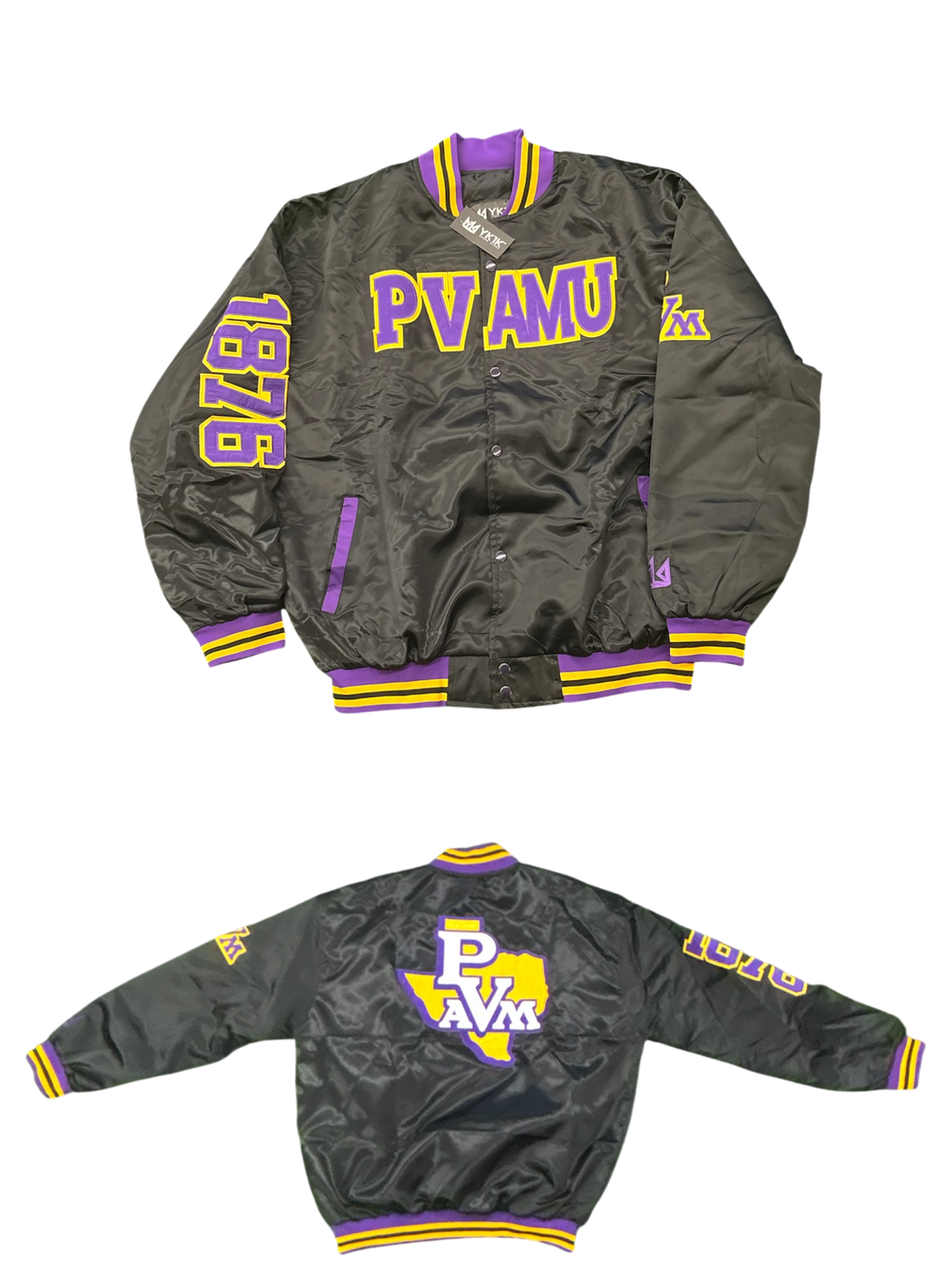PVAMU YK1K SATIN VARSITY JACKET BLACK 2026