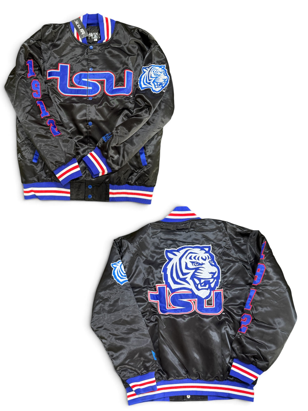 TSU/YK1K SATIN VARSITY JACKET  BLACK 2026