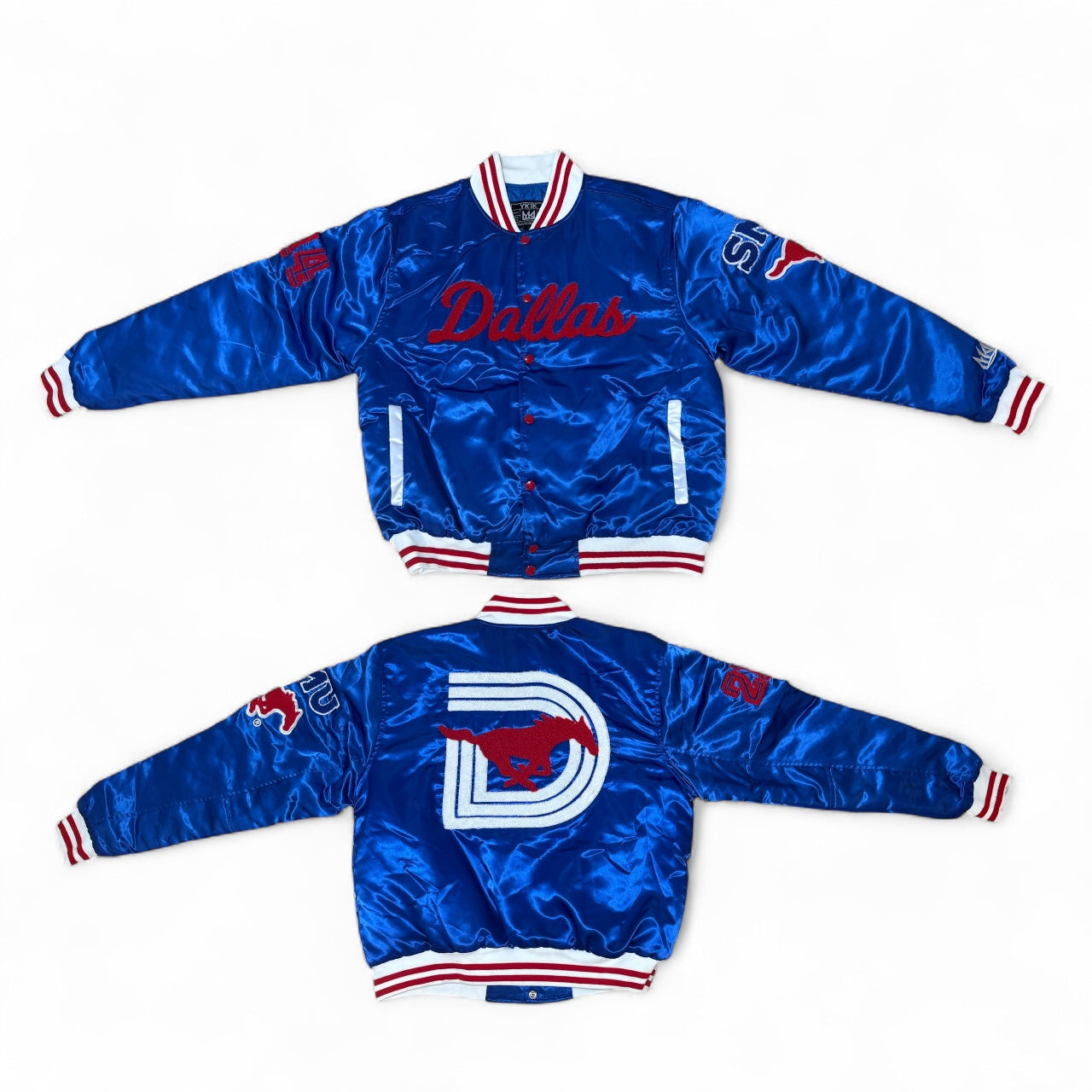 Smu/ YK1K SATIN VARSITY JACKET  BLUE 3.0