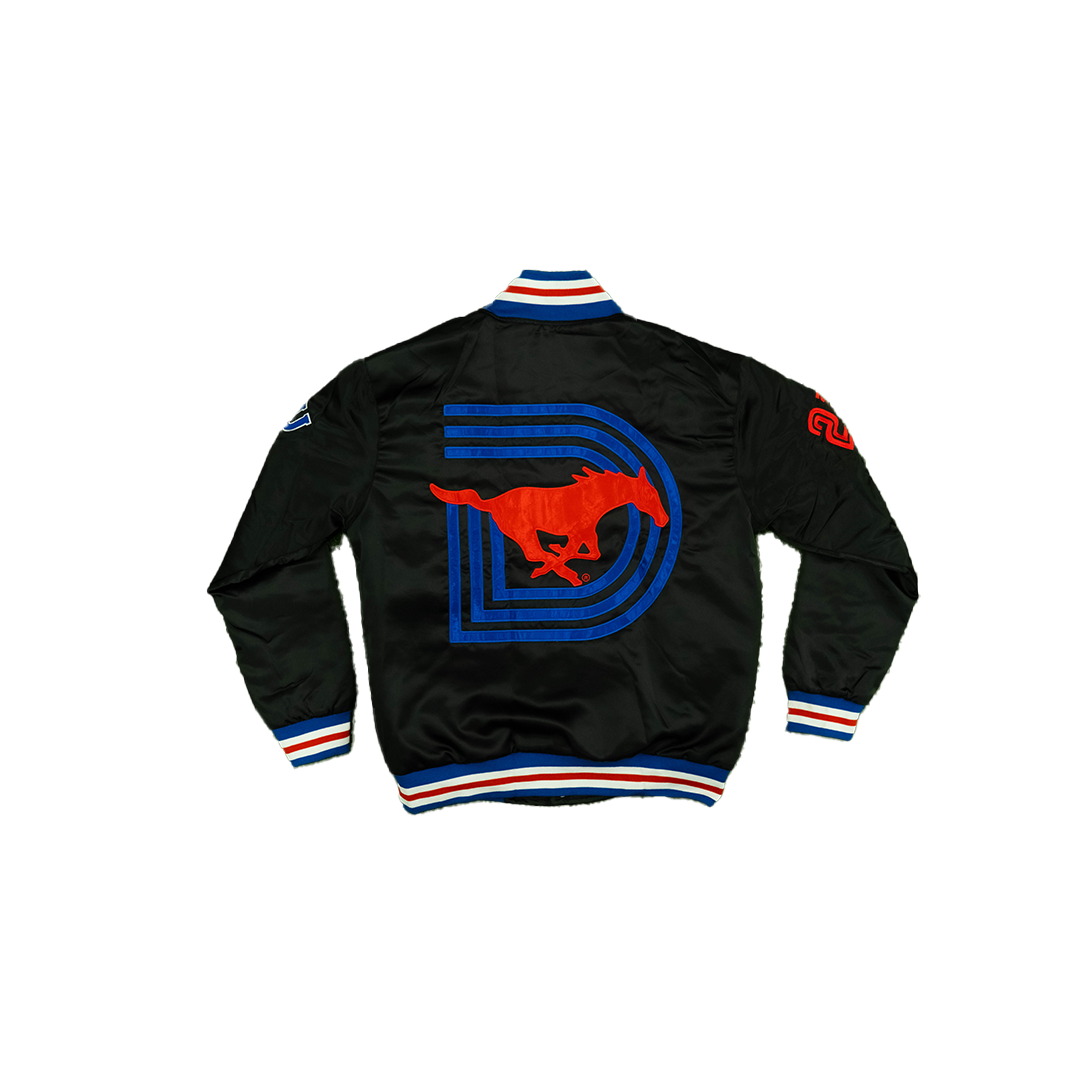 Smu/ YK1K SATIN VARSITY JACKET Black Pre-order