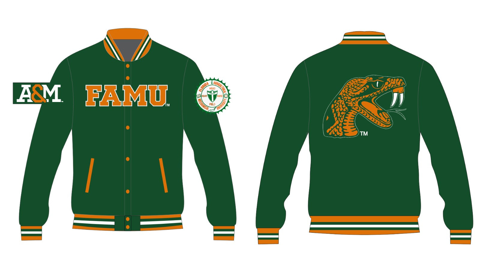 FAMU YK1K SATIN VARSITY JACKET PRE-ORDER GREEN