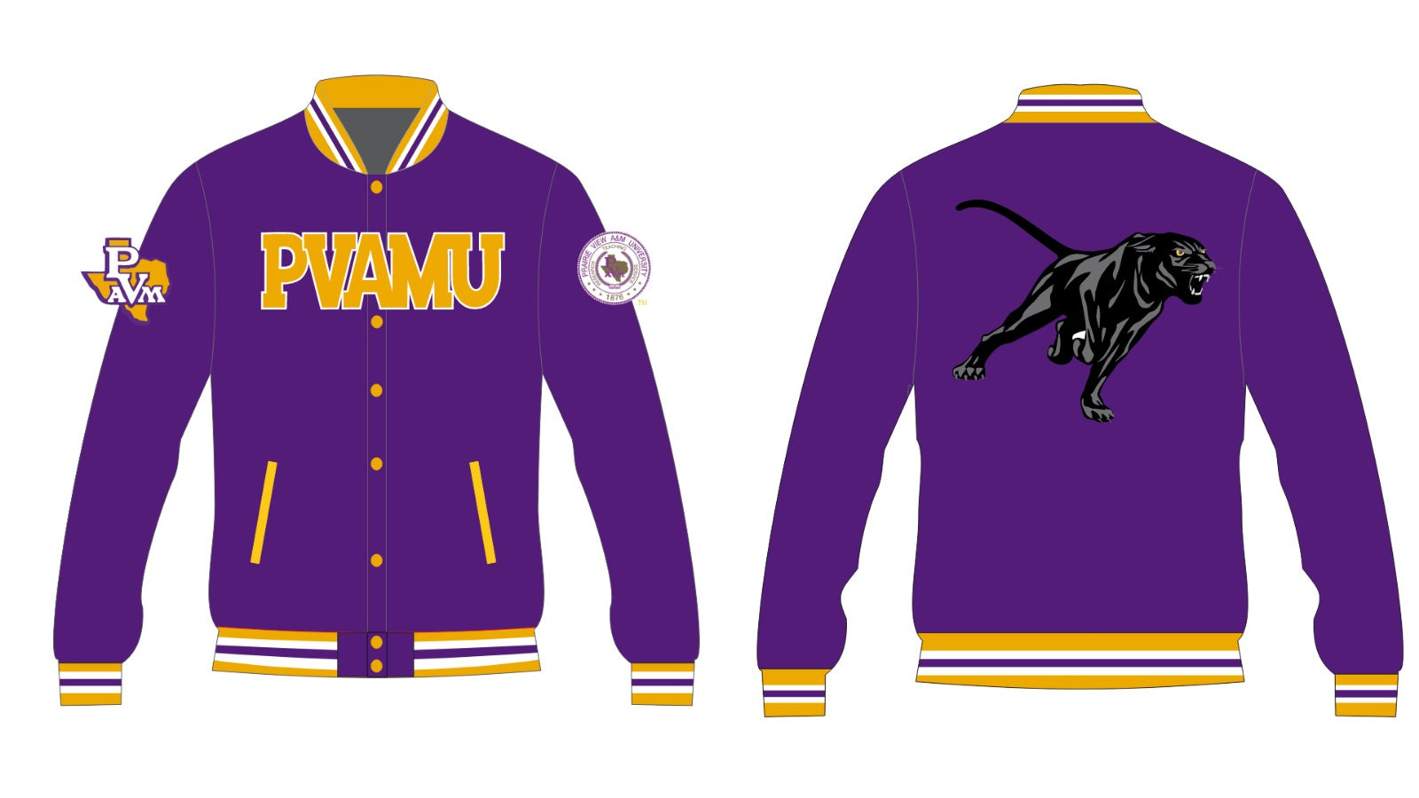 PVAMU YK1K SATIN VARSITY JACKET PRE-ORDER PURPLE