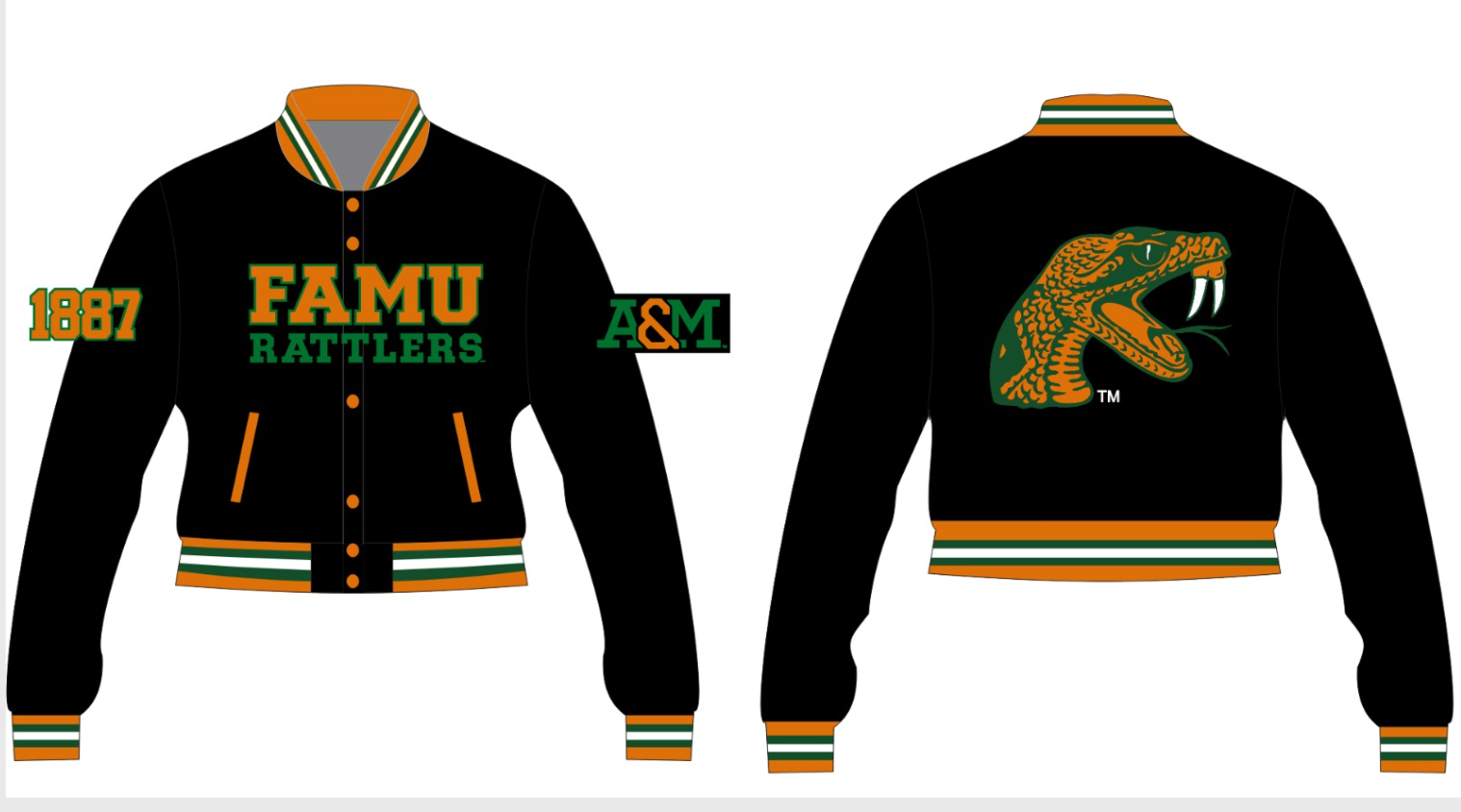 Florida A&M University YK1K SATIN VARSITY JACKET CROPPED PRE-ORDER