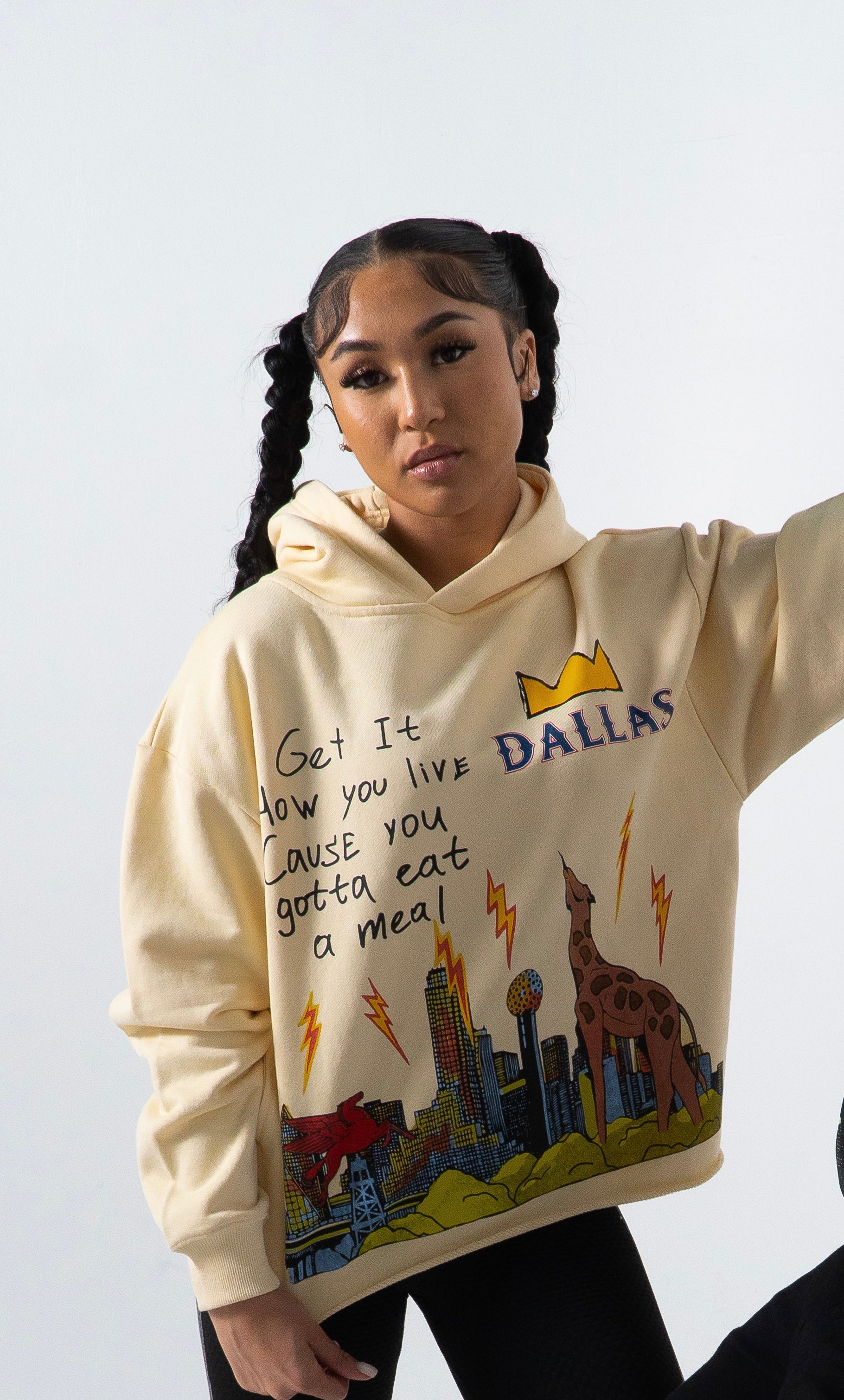 "THIS IS DALLAS " HOODIE  CREAM 2.0