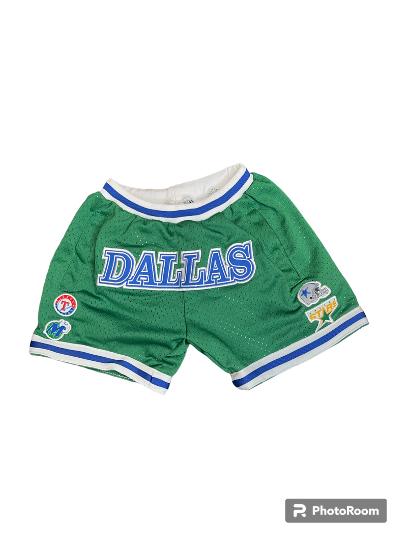 THIS IS DALLAS BASKETBALL SHORTS GREEN CHILDREN