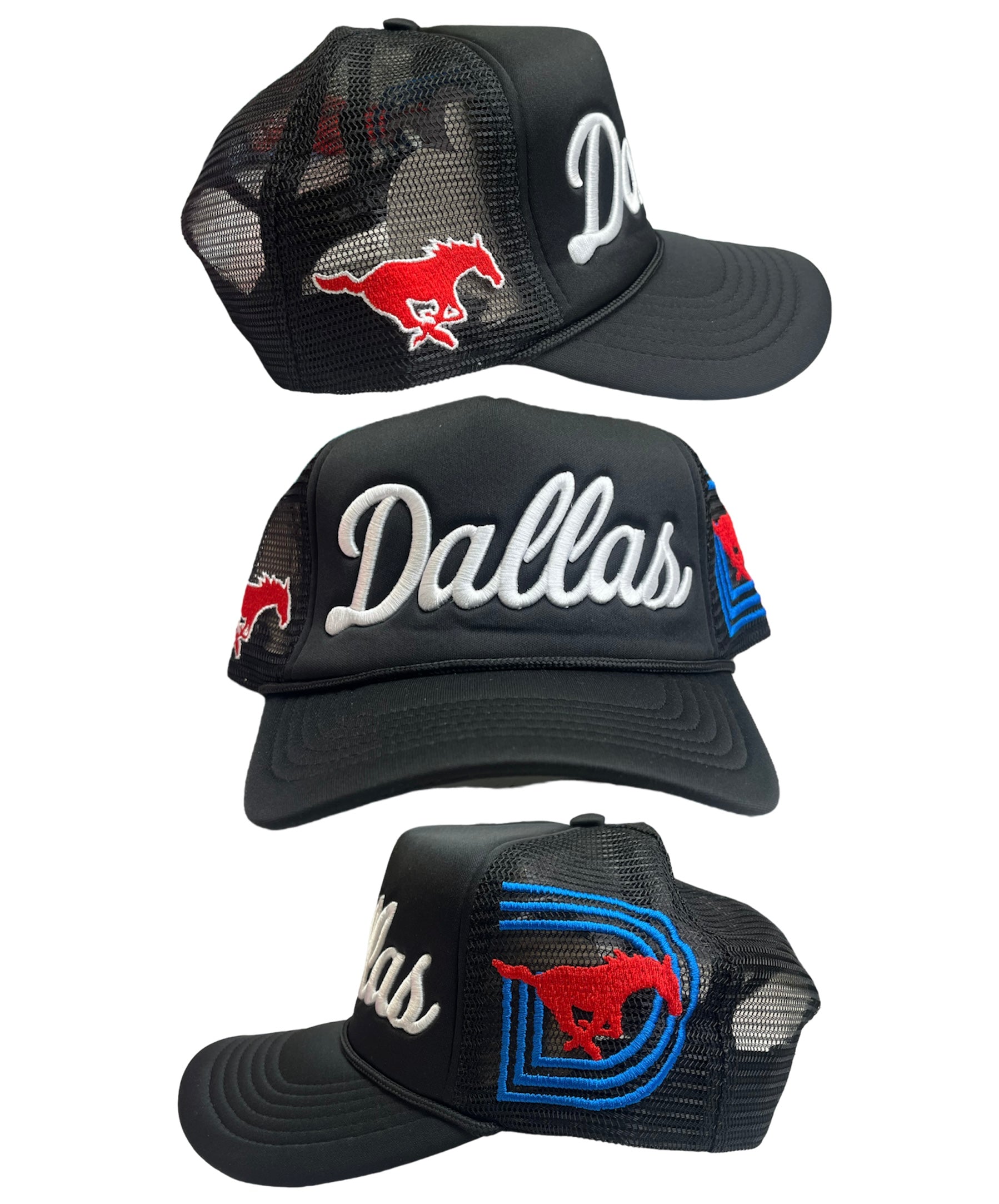 SMU TRUCKER HATS Black