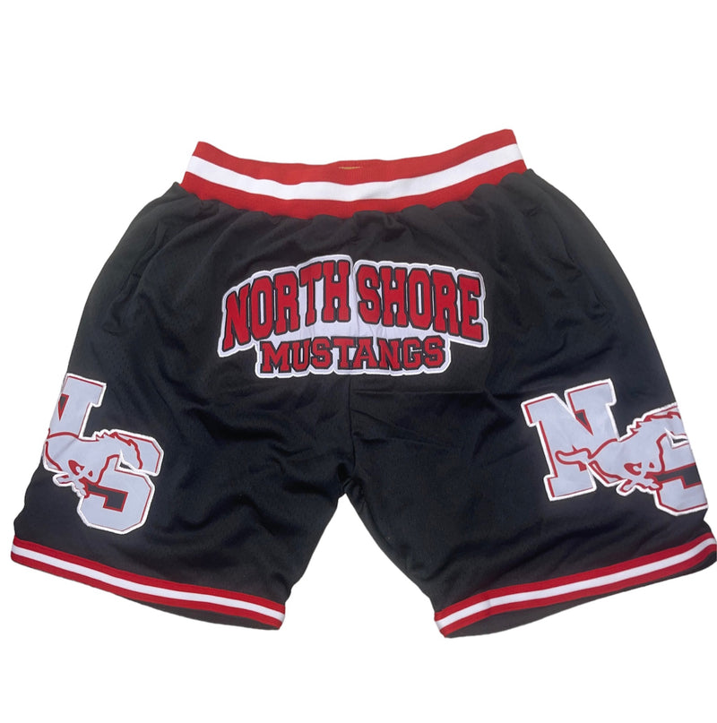 NORTH SHORE MUSTANGS BASKETBALL SHORTS BLACK