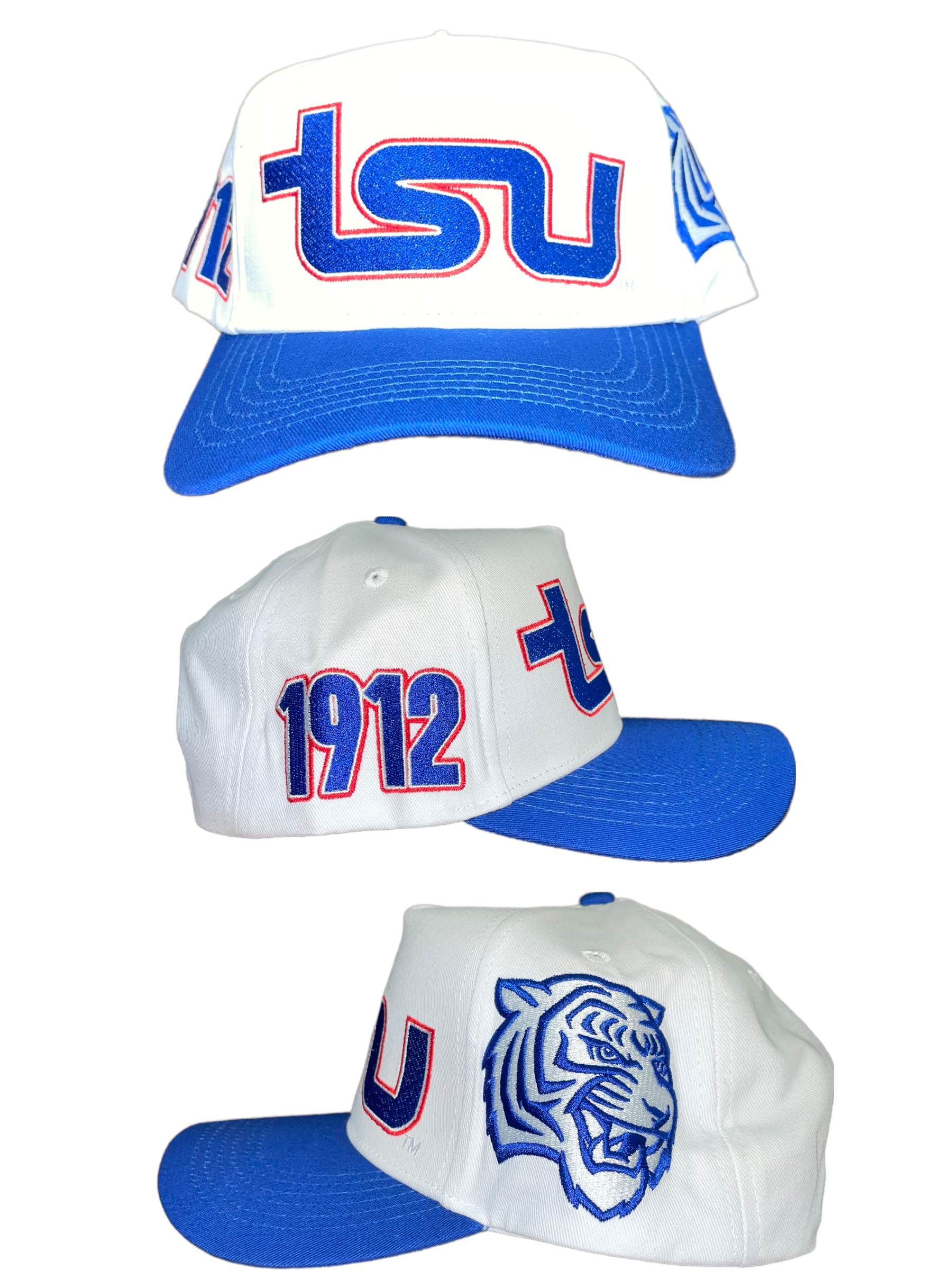 TSU HAT WHITE BLUE  BRIM