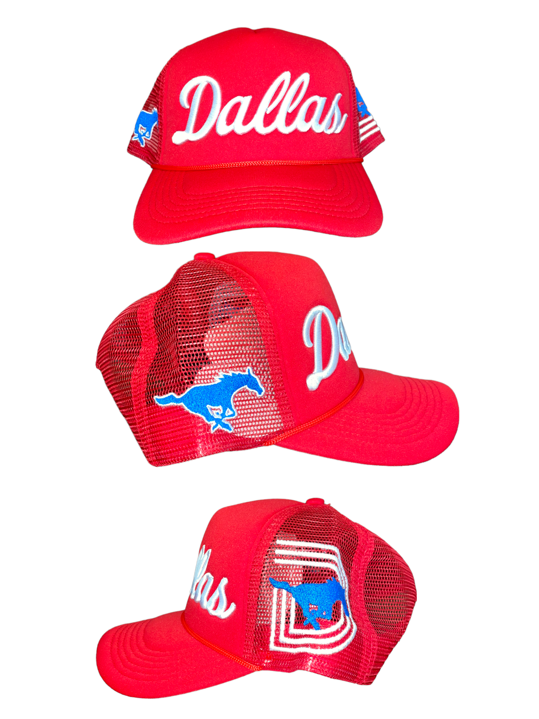 SMU TRUCKER HATS RED