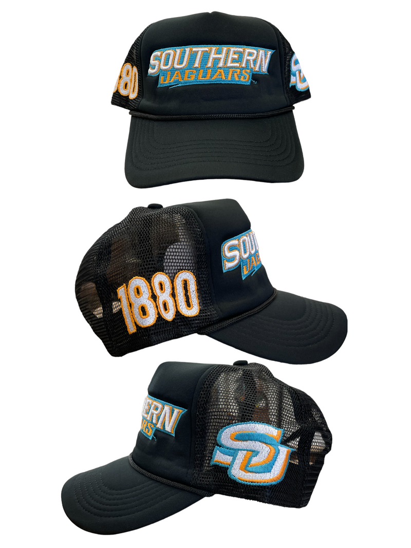 SOUTHERN UNIVERSITY TRUCKER HATS BLACK