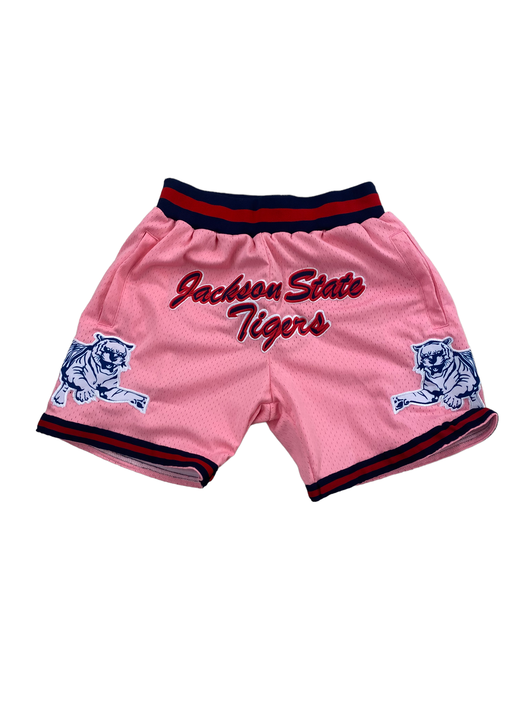 Jackson State  BASKETBALL SHORTS PINK NEW SCRIPT