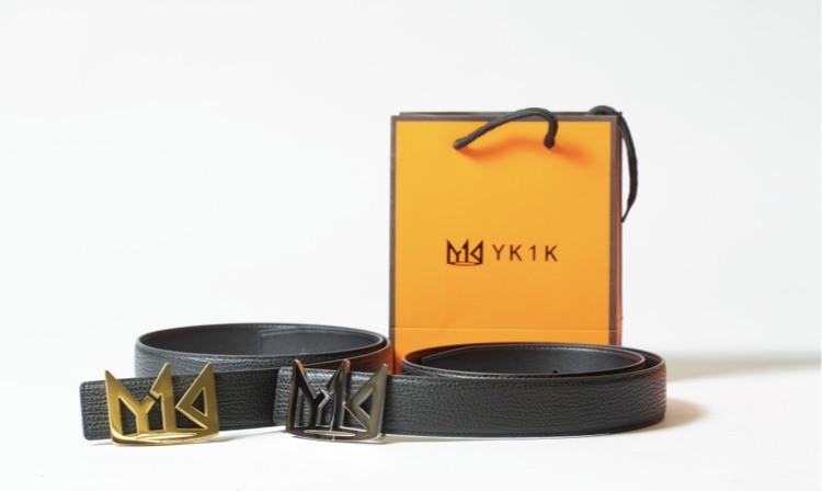 YK1K GOLD LEATHER BELT