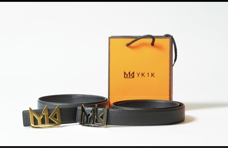 YK1K SILVER LEATHER BELT