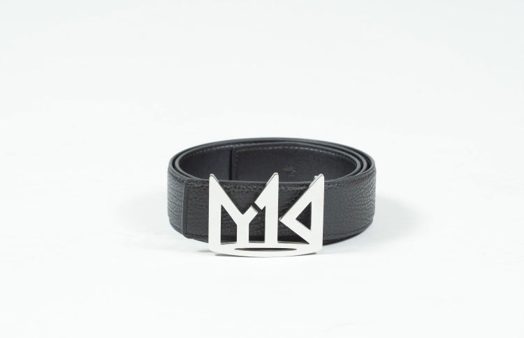 YK1K SILVER LEATHER BELT